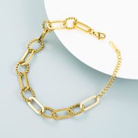 Wholesale Jewelry Hollow Thick Chain Splicing Titanium Steel Bracelet Nihaojewelry sku image 1