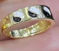 Retro Contrast Color Tai Chi Oil Drop Copper Ring Wholesale Nihaojewelry sku image 5