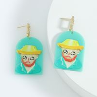 New Creative Cartoon Graffiti Abstract Clown Earrings Wholesale Nihaojewelry main image 4