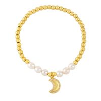 Wholesale Jewelry Pearl Beaded Stars Moon Pendant Copper Bracelet Nihaojewelry main image 4