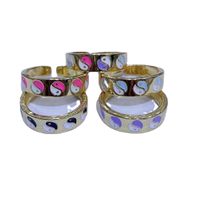 Retro Contrast Color Tai Chi Oil Drop Copper Ring Wholesale Nihaojewelry main image 6