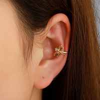 Wholesale Jewelry Retro U-shaped Dragonfly Copper Inlaid Zircon Ear Clip Nihaojewelry main image 3