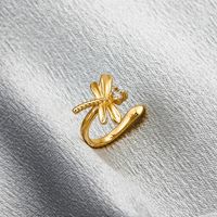 Wholesale Jewelry Retro U-shaped Dragonfly Copper Inlaid Zircon Ear Clip Nihaojewelry main image 4