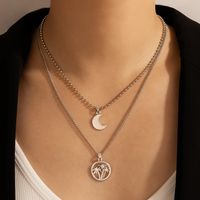 الأزياء البوهيمي القمر جوز الهند شجرة متعددة طبقة قلادة الجملة Nihaojewelry main image 2