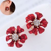 Fashion Flower Alloy Diamond Stud Earrings Wholesale Nihaojewelry main image 1
