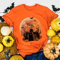Frau T-shirt Kurzarm T-shirts Drucken Lässig Halloween-muster main image 3