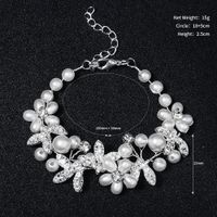 Daily Versatile New Handmade Diamond Freshwater Pearl Bridal Bridesmaid Jewelry Bracelet sku image 1