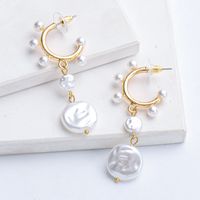 Korean Pearl Circle Pendant Earrings Wholesale Nihaojewelry main image 4