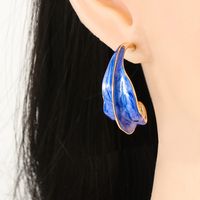 Retro Colored Glaze C-shaped Earrings Wholesale Nihaojewelry main image 6