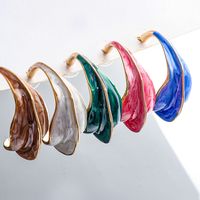 Retro Colored Glaze C-shaped Earrings Wholesale Nihaojewelry main image 5