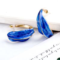 Retro Colored Glaze C-shaped Earrings Wholesale Nihaojewelry main image 4