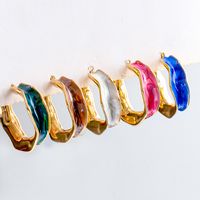 Retro Color Enamel C-shaped Earrings Wholesale Nihaojewelry main image 6