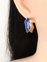 Retro Color Enamel C-shaped Earrings Wholesale Nihaojewelry main image 5