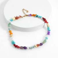 Bohemian Color Gravel Stretch Pearl Necklace Bracelet Set Wholesale Nihaojewelry main image 4