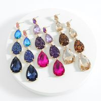 Vintage Gem Long Drop-shaped Colorful Earrings Wholesale Nihaojewelry main image 1