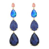 Vintage Gem Long Drop-shaped Colorful Earrings Wholesale Nihaojewelry main image 6