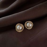 Korean Spiral Pearl Earrings Wholesale Nihaojewelry main image 4