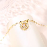 Wholesale Jewelry Heart Flower Zircon Copper Pendant Titanium Steel Chain Necklace Nihaojewelry main image 4