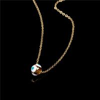 New Copper Dripping Oil Eye Pendant Female Gold-plated Necklace Turkish Devil Eye Necklace Cross-border Wholesale main image 4