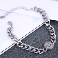 Fashion Metal Smiley Titanium Steel Bracelet Wholesale Nihaojewelry sku image 2