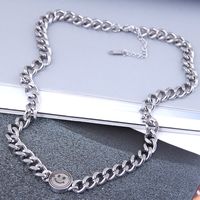 Mode Metall Smiley Titan Stahl Halskette Großhandel Nihaojewelry sku image 2