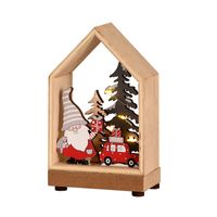 Wholesale Christmas Decorations Luminous Cabins Santa Claus Wooden Desktop Ornaments Nihaojewelry main image 6