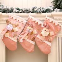 Cartoon New Pink Large Christmas Santa Stocking Wholesale Nihaojewelry main image 1