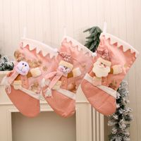 Cartoon New Pink Large Christmas Santa Stocking Wholesale Nihaojewelry main image 6