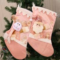 Cartoon New Pink Large Christmas Santa Stocking Wholesale Nihaojewelry main image 5