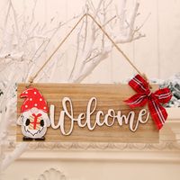 New Christmas Wooden Door Hanging Letter Faceless Decoration Wholesale Nihaojewelry main image 1