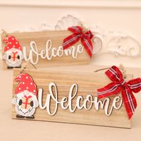 New Christmas Wooden Door Hanging Letter Faceless Decoration Wholesale Nihaojewelry main image 3