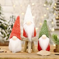 Christmas Decorative Creative New Sequin Cap Forest Old Man Little Doll Decoration Christmas Supplies Faceless Doll main image 1