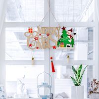 Nouveau Produit Transfrontalier Décoration De Noël En Bois Creux Gland Lettre Marque Joyeux Noël Ornements D&#39;arbre De Noël main image 5