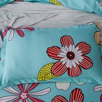 Wholesale Color Flower Print Brushed Azure Quilt Cover Bedding Set Nihaojewelry main image 4