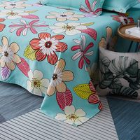 Wholesale Color Flower Print Brushed Azure Quilt Cover Bedding Set Nihaojewelry main image 5