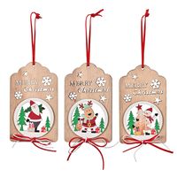 Wholesale Wooden Hollow Bow Print Christmas Pendant Nihaojewelry main image 3