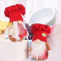 Chapeau De Chef Tricoté En Gros Rouge Rudolph Doll Décoration De Noël Nihaojewelry main image 1