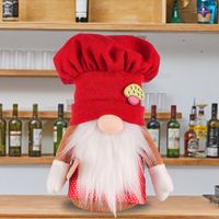 Wholesale Red Knitted Chef Hat Rudolph Doll Christmas Decoration Nihaojewelry main image 6