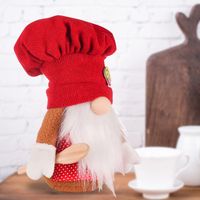 Chapeau De Chef Tricoté En Gros Rouge Rudolph Doll Décoration De Noël Nihaojewelry main image 5