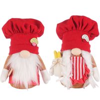 Chapeau De Chef Tricoté En Gros Rouge Rudolph Doll Décoration De Noël Nihaojewelry main image 3