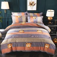 Wholesale Cartoon Bear Hit Color Print Brushed Quilt Cover Bedding Set Nihaojewelry main image 2