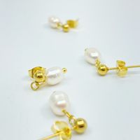 Retro Oval Irregular Pearl Stud Earrings Wholesale Nihaojewelry main image 3