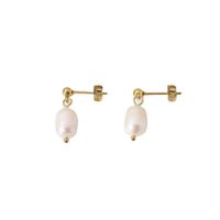 Retro Oval Irregular Pearl Stud Earrings Wholesale Nihaojewelry main image 6