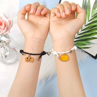 Wholesale Jewelry Halloween Pumpkin Pendant Magnet Bracelet A Pair Set Nihaojewelry main image 2