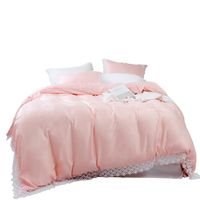 Solid Color Lace Side Quilt Cover Pillowcase Three-piece Sets Wholesale Nihaojewelry main image 6