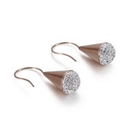 Fashion Water Droplets Plating Titanium Steel 18K Gold Plated Earrings sku image 7