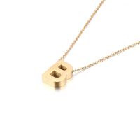 Titanium Steel 18K Gold Plated Fashion Plating Letter Necklace sku image 1