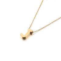 Titanium Steel 18K Gold Plated Fashion Plating Letter Necklace sku image 7