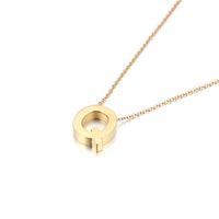 Acier Au Titane Plaqué Or 18K Mode Placage Lettre Collier sku image 11