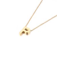 Titanium Steel 18K Gold Plated Fashion Plating Letter Necklace sku image 12